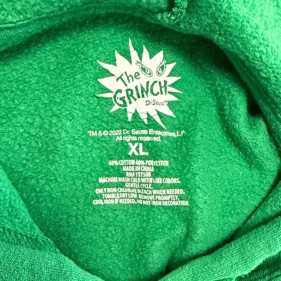 Green Hoodie with Grinch Face - Picture 6 of 6